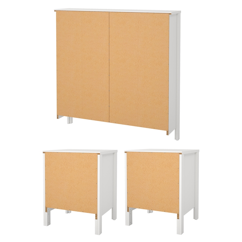 Tvilum Madrid 3-Piece Engineered Wood Bedroom Set in White