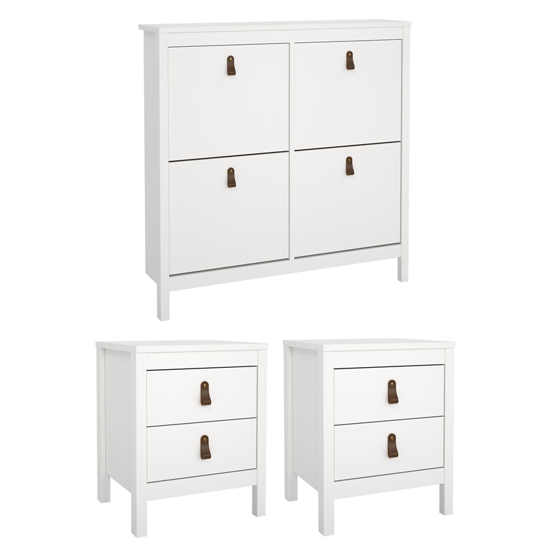 Tvilum Madrid 3-Piece Engineered Wood Bedroom Set in White