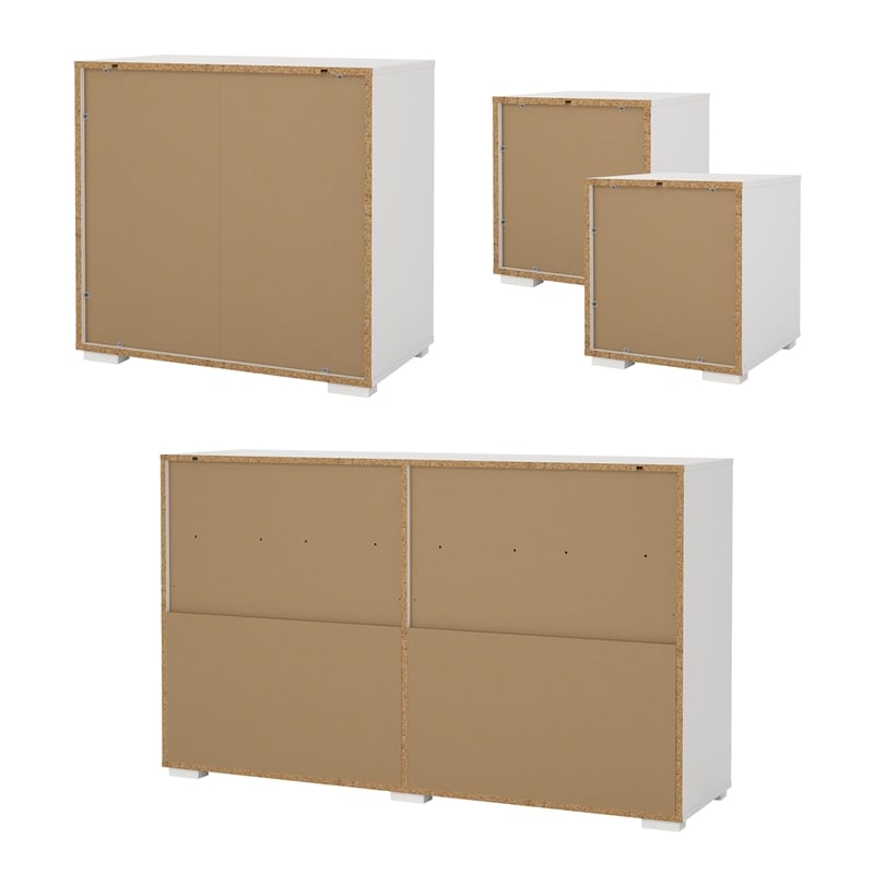 Tvilum Sofia 4-Piece Engineered Wood Bedroom Set in White