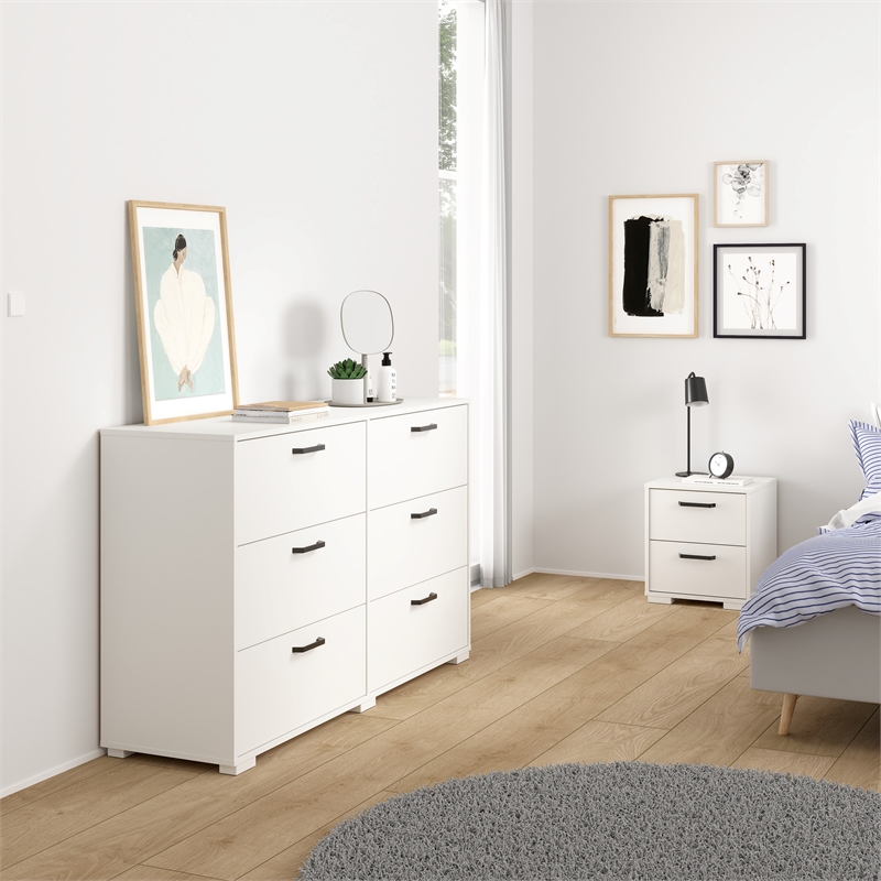 Tvilum Sofia 3-Piece Engineered Wood Bedroom Set in White