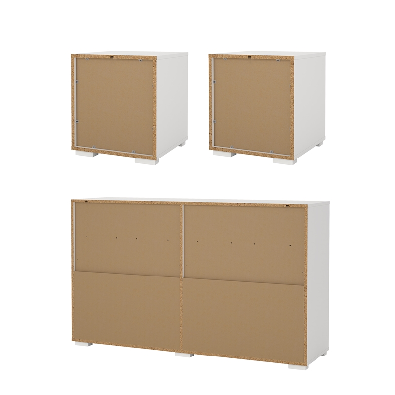 Tvilum Sofia 3-Piece Engineered Wood Bedroom Set in White