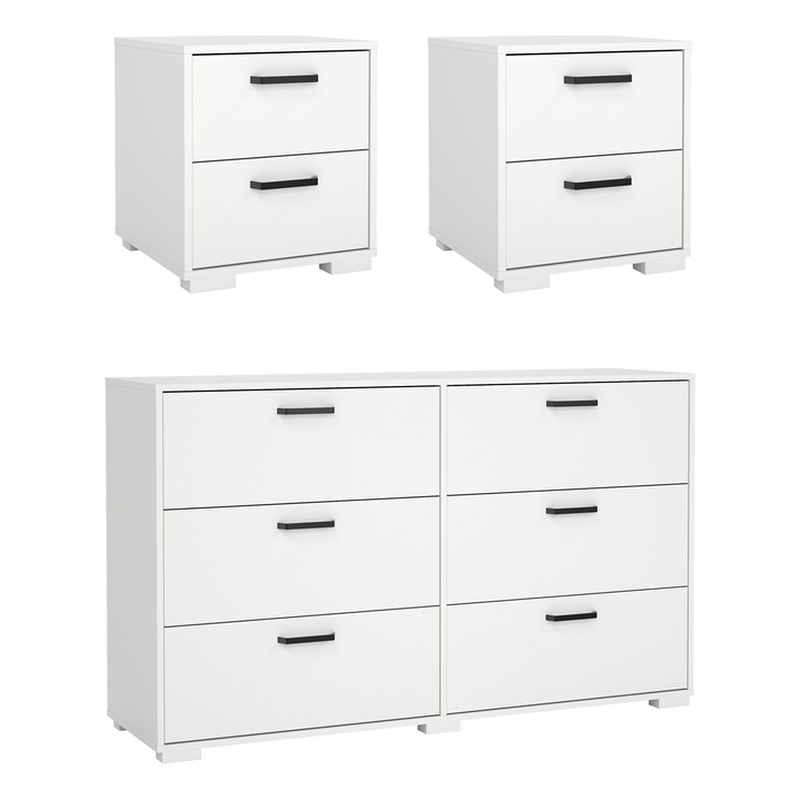 Tvilum Sofia 3-Piece Engineered Wood Bedroom Set in White