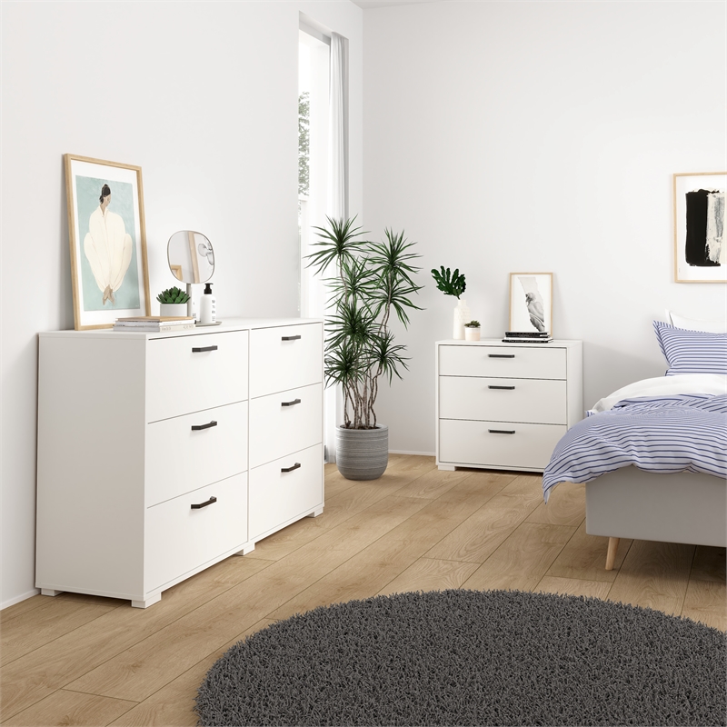 Tvilum Sofia 2-Piece Engineered Wood Bedroom Set in White