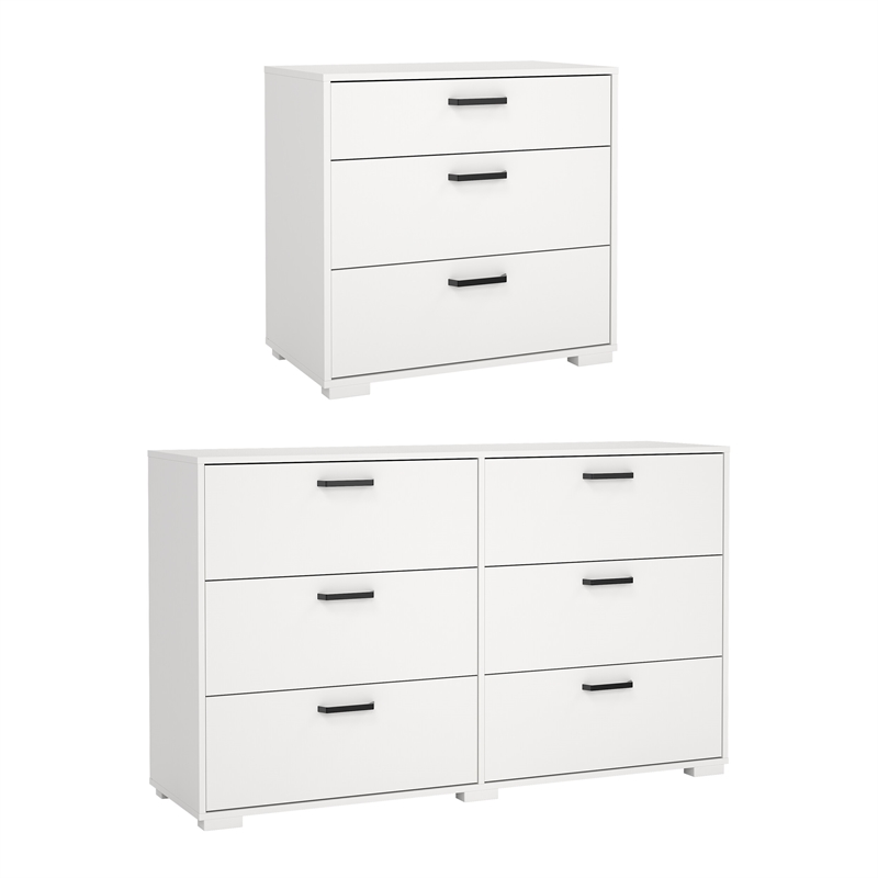 Tvilum Sofia 2-Piece Engineered Wood Bedroom Set in White