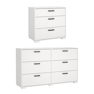 Tvilum Sofia 2-Piece Engineered Wood Bedroom Set in White