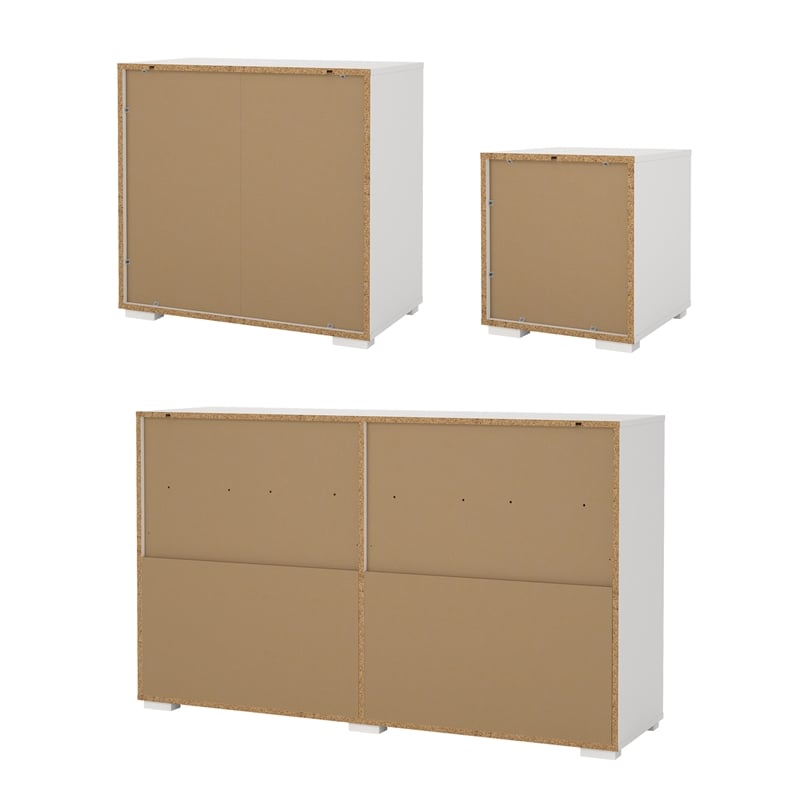 Tvilum Sofia 3-Piece Engineered Wood Bedroom Set in White