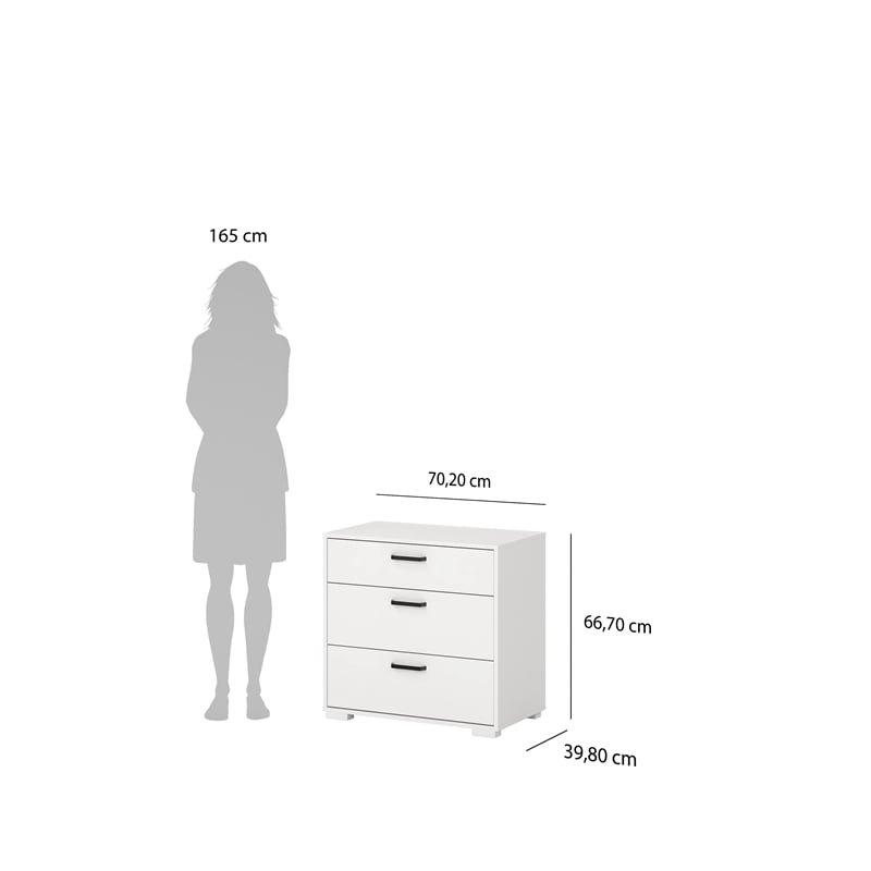 Tvilum Sofia 3-Piece Engineered Wood Bedroom Set in White