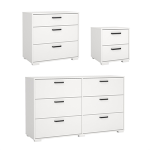 Tvilum Sofia 3-Piece Engineered Wood Bedroom Set in White