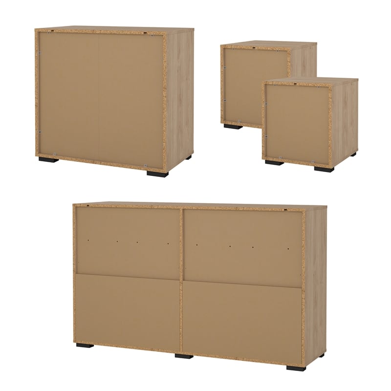 Tvilum Sofia 4-Piece Engineered Wood Bedroom Set in Oak