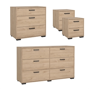 Tvilum Sofia 4-Piece Engineered Wood Bedroom Set in Oak