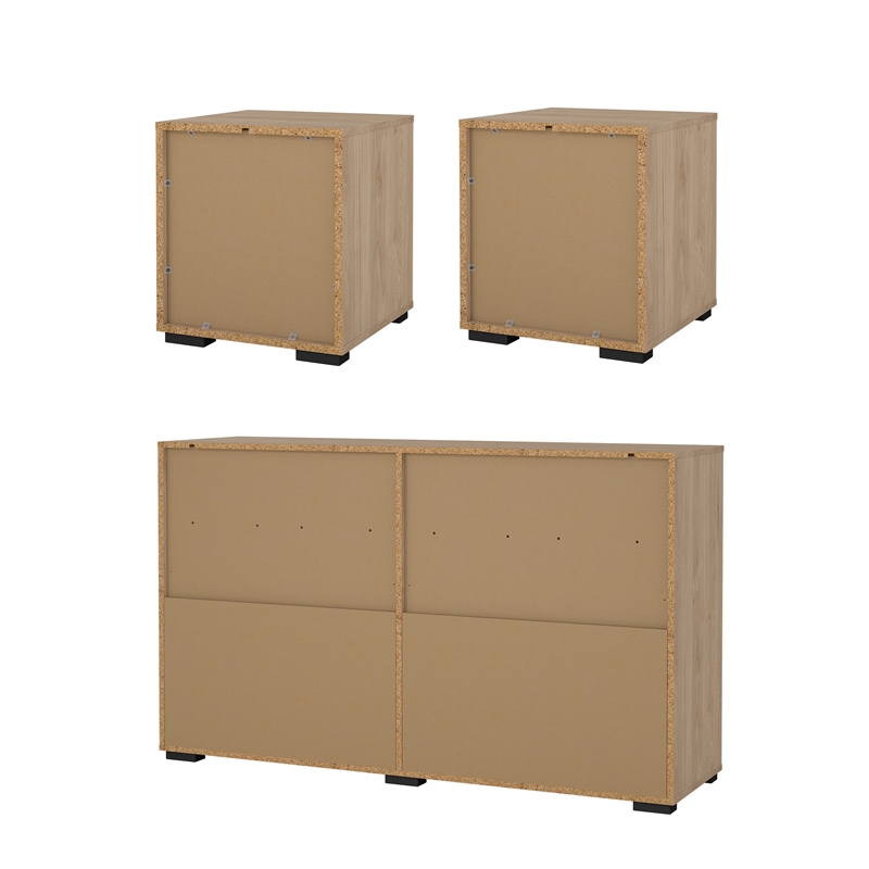 Tvilum Sofia 3-Piece Engineered Wood Bedroom Set in Oak
