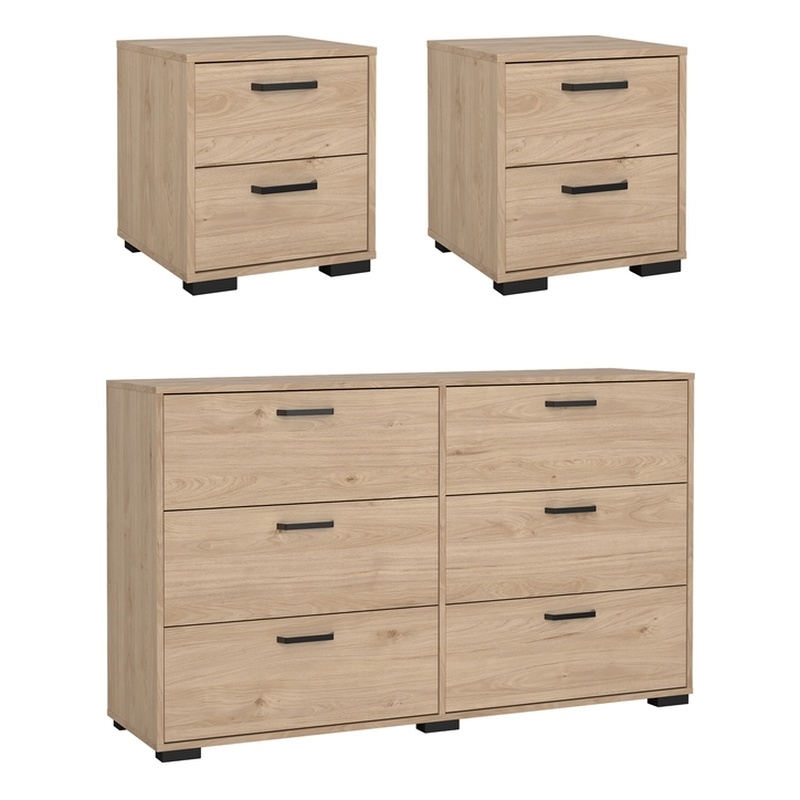 Tvilum Sofia 3-Piece Engineered Wood Bedroom Set in Oak