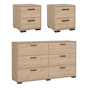 Tvilum Sofia 3-Piece Engineered Wood Bedroom Set in Oak