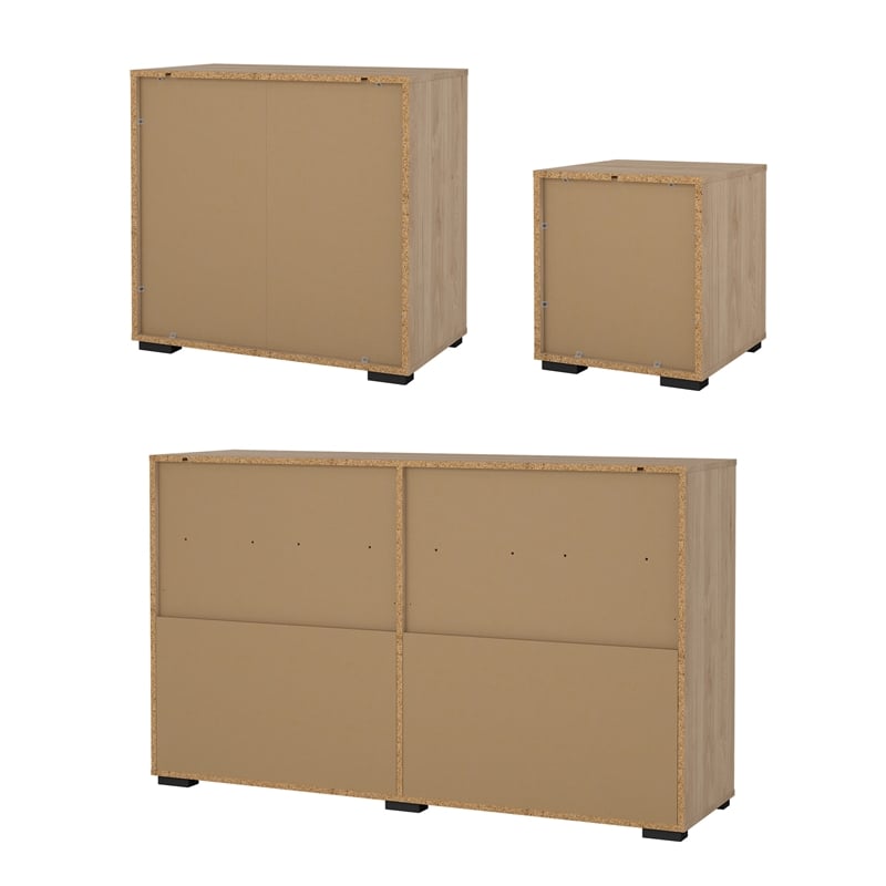 Tvilum Sofia 3-Piece Engineered Wood Bedroom Set in Oak