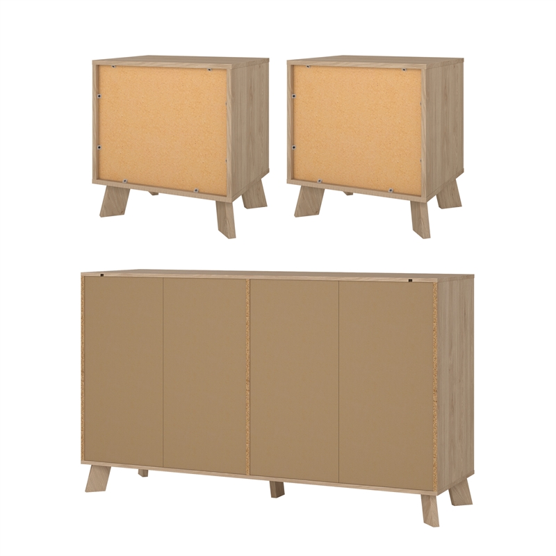 Tvilum Ikast 3Pc Engineered Wood Bedroom Set in Oak and White