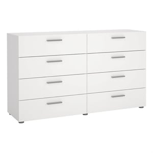 Tvilum Austin Contemporary 8 Drawer Double Dresser in White