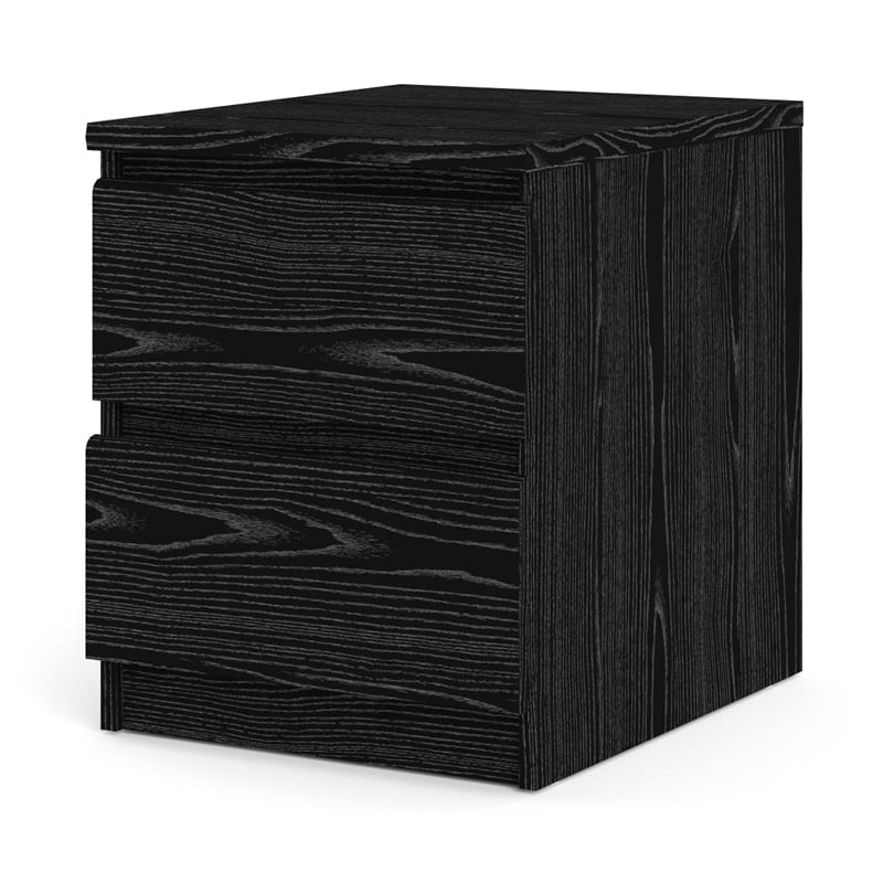 Tvilum Scottsdale 2 Drawer Wood Nightstand in Black
