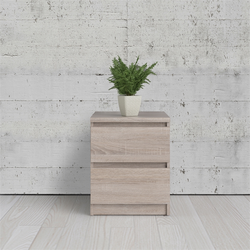 Tvilum Scottsdale 2 Drawer Wood Nightstand in Truffle