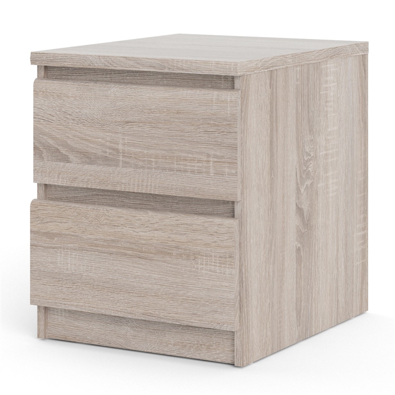 Tvilum Scottsdale 2 Drawer Wood Nightstand in Truffle