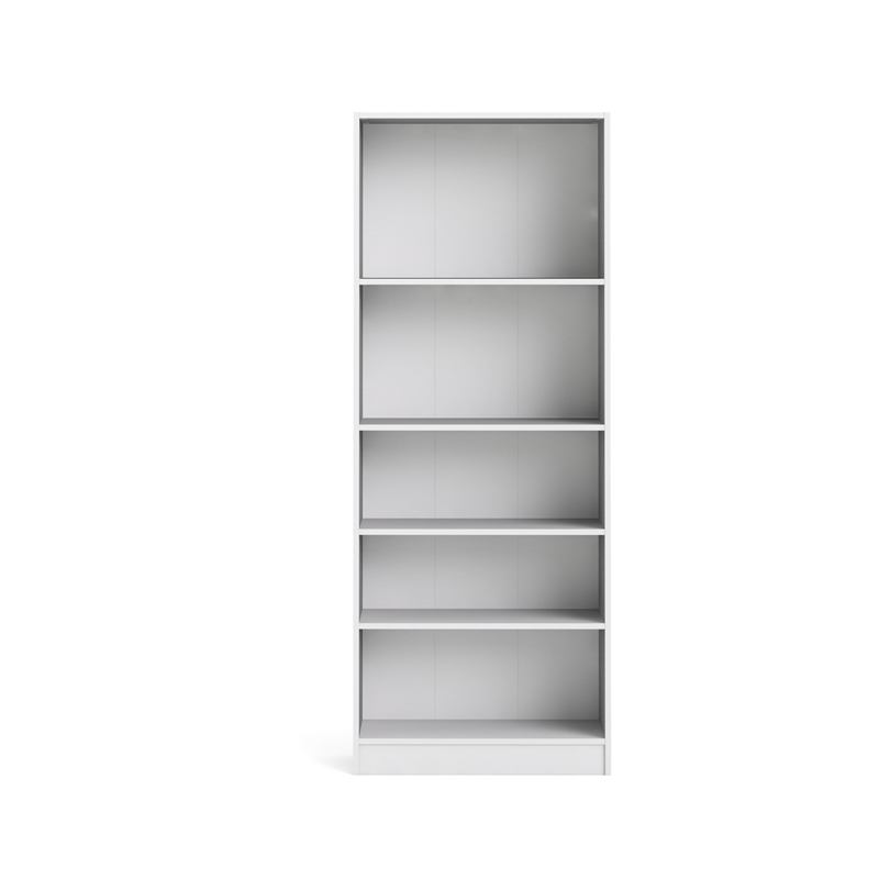Tvilum Element Tall Wide 5 Shelf Bookcase in White