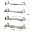 Uttermost Auley Contemporary Iron and Tempered Glass Wall Shelf in Gold