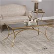 Uttermost Alayna Contemporary Metal and Wood Coffee Table in Gold