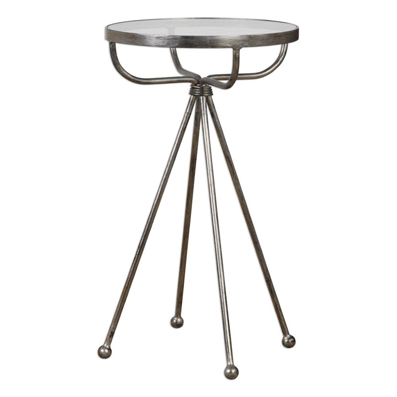 Vignettes Uttermost Santee Accent Table In Silver