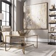 Uttermost Golden Raindrops Firwood and PU Abstract Art in Multi-Color