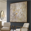 Uttermost Golden Raindrops Firwood and PU Abstract Art in Multi-Color