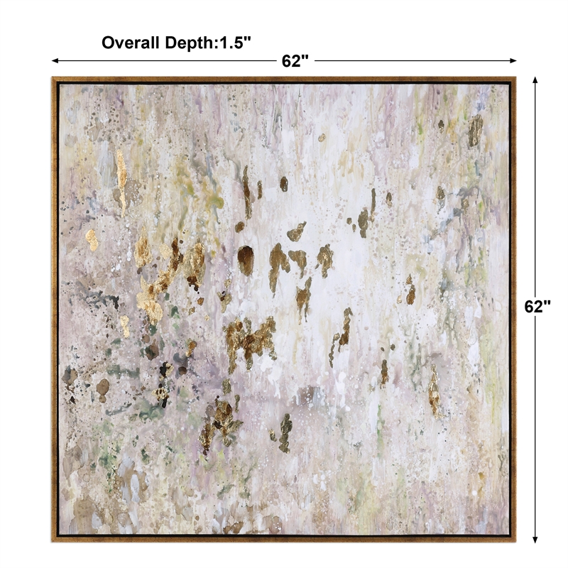Uttermost Golden Raindrops Firwood and PU Abstract Art in Multi-Color