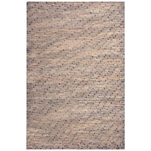 Uttermost Imara 96x120&quot Coastal Hand Woven Wool Rug in Navy Blue and Natural