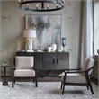 Uttermost Lyle Coastal Wood and Fabric Accent Chair in Walnut and Beige