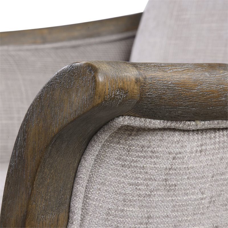 Uttermost Brittoney Wood and Fabric Arm Chair in Weathered Pecan/Brown