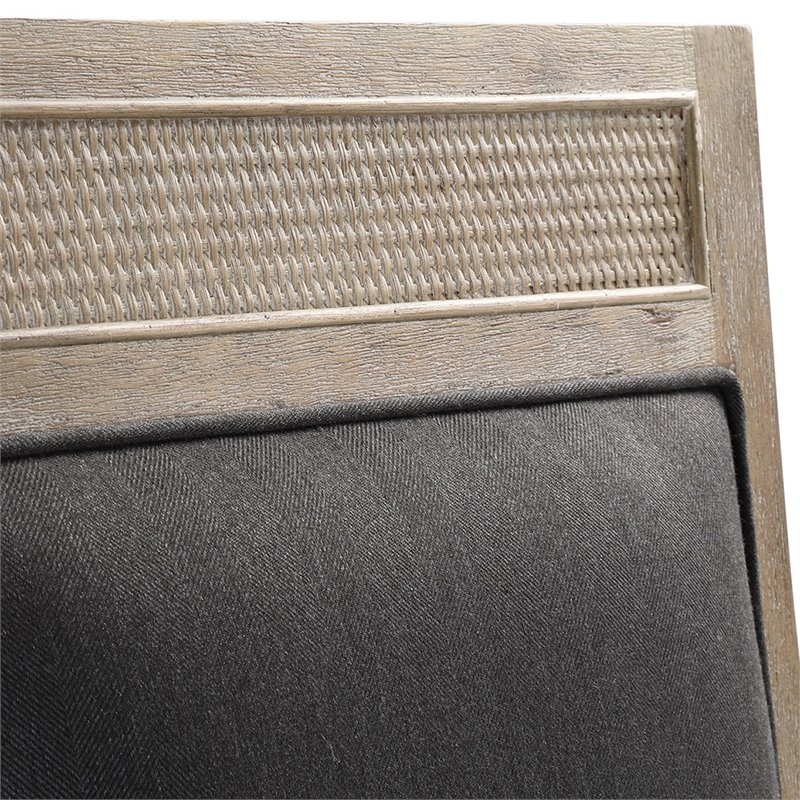Uttermost Encore Wood Rattan and Fabric Accent Chair in Dark Gray