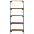 Uttermost Rhordyn 4-Shelf Wood and Metal Bookcase in Walnut and Gunmetal