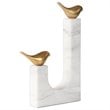 Uttermost Songbirds Brass and Marble Sculpture in White and Brass