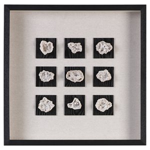Uttermost Geode Fir Glass Fabric and Stone Wall Art in Black and Natural