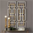 Uttermost Aerin 2-Piece Iron Geometric Wall Art Set in Antique Gold/Silver