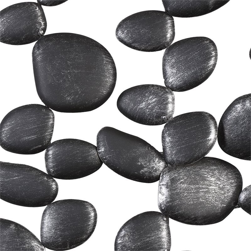Uttermost Skipping Contemporary Iron Wall Art in Charcoal Black and Silver