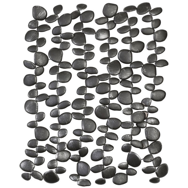 Uttermost Skipping Contemporary Iron Wall Art in Charcoal Black and Silver