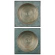 Uttermost Sybil Contemporary Metal Wall Panel in Antique Gold (Set of 2)