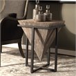 Uttermost Bertrand Iron and Wood Accent End Table in Gray Wash and Aged Black