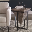 Uttermost Bertrand Iron and Wood Accent End Table in Gray Wash and Aged Black