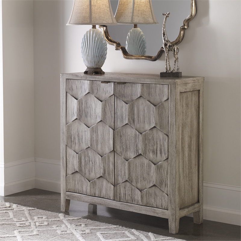 Uttermost Catori Contemporary MDF Wood Accent Console Table in Smoke Ivory