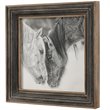 Uttermost Custom MDF Glass Iron and Paper Horses Print in Black and White