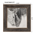 Uttermost Custom MDF Glass Iron and Paper Horses Print in Black and White