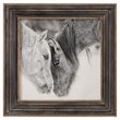 Uttermost Custom MDF Glass Iron and Paper Horses Print in Black and White