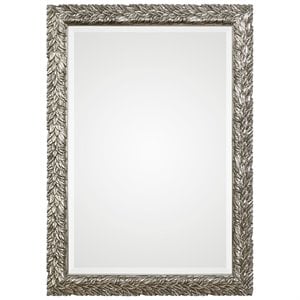 uttermost evelina mdf wood glass and paper leaves decorative mirror in silver