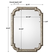 Uttermost Calanna Traditional MDF Wood Decorative Mirror in Antique Silver