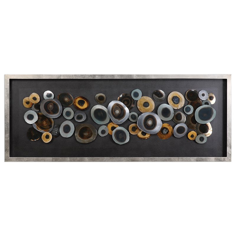 Uttermost Discs MDF Glass and Iron Shadow Box in Brown/Gold/Silver